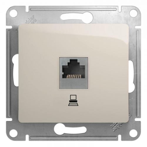Розетка компьютерная 1-м Glossa RJ45 кат.5E механизм молочн. SE GSL000981K Розетка компьютерная 1-м Glossa RJ45 кат.5E механизм молочн. SE GSL000981K