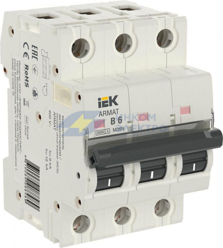 Выключатель автоматический 3п B 6А M06N ARMAT IEK AR-M06N-3-B006