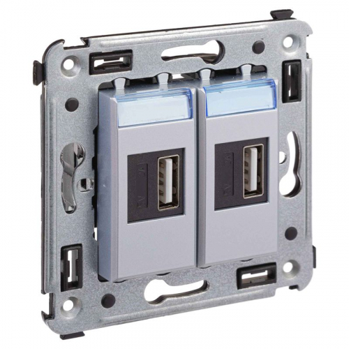 Устройство зарядное USB СП Avanti "Закаленная сталь" DKC 4404543 фото 2