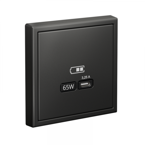 Розетка USB ArtGallery тип C 65Вт QC PD высокоскор. ЗУ механизм базальт SE GAL001427 фото 4