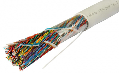 Кабель витая пара UTP (U/UTP) кат.5 100 пар 24 AWG ОЖ solid PVC нг(А)-LS Cabeus 7285c Кабель витая пара UTP (U/UTP) кат.5 100 пар 24 AWG ОЖ solid PVC нг(А)-LS Cabeus 7285c