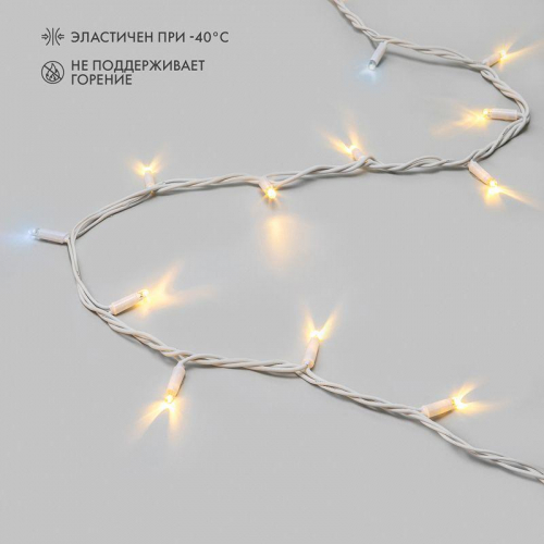 Гирлянда светодиодная "Нить" 20м 200LED тепл. бел. 18Вт 230В IP67 эффект мерцания (каждый 5-ый диод) провод каучук бел. (нужен шнур питания 315-001) Neon-Night 315-186 фото 2 Гирлянда светодиодная "Нить" 20м 200LED тепл. бел. 18Вт 230В IP67 эффект мерцания (каждый 5-ый диод) провод каучук бел. (нужен шнур питания 315-001) Neon-Night 315-186 фото 2