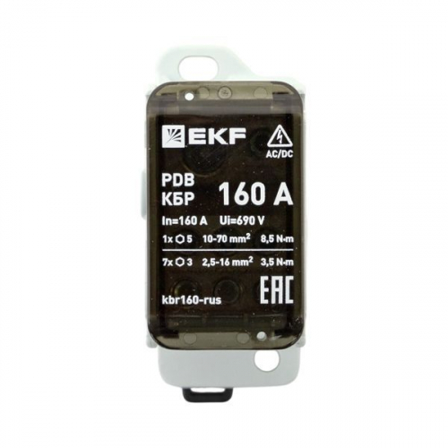 Блок распределительный клеммный КБР 160А EKF kbr160-rus фото 5 Блок распределительный клеммный КБР 160А EKF kbr160-rus фото 5