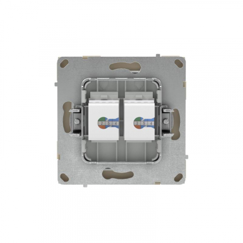 Розетка компьютерная 2-м KANT RJ45 кат.6A без шторки ванильн. марципан DKC 7015674 фото 3