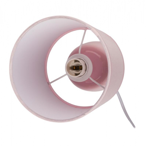 Светильник настольный JH2-02-pk E14 IP20 130х130х255мм керамика; ткань; PVC-пластик роз. JazzWay 5062337 фото 4