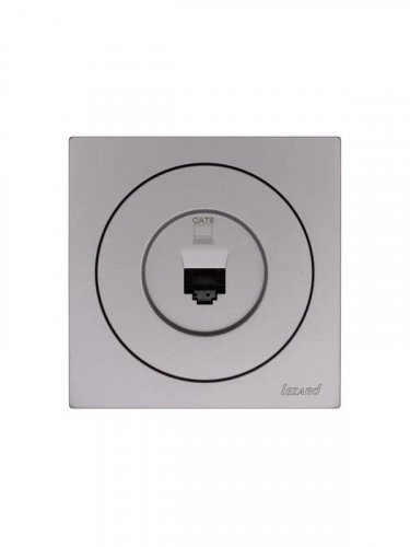 Розетка компьютерная СП OSEN RJ45 кат.6 механизм сер. матов. LEZARD 743-7488-140 фото 3