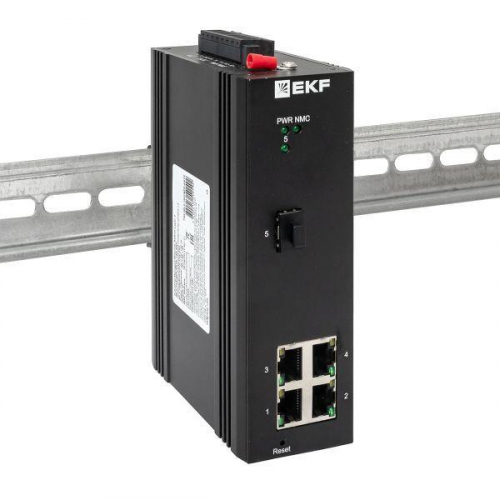 Коммутатор управляемый промышленный уровня L2 ML2-1GX/SFP-4GTP 1 порт 1000Base-X SFP 4 порта 10/100/1000Base-T(X) RJ45 c PoE монтаж на DIN-рейку TSX EKF TSX-ML2-1GX/SFP-4GTP фото 5