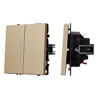 Выключатель непроходной 2-кл. LED SWT-NOBE-MK02-SFPL-L-GD 10А 230В механизм Arlight 054265