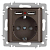 Розетка 1-м СП Accent 6-410-08 16А IP20 250В P+E Schuko + 2хUSB защ. шторки бронза Intro Б0063704