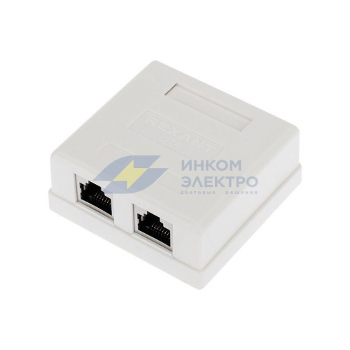 Розетка компьютерная 2-м ОП RJ45 (8P8C) кат.6 FTP экранир. Rexant 03-0146