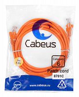 Патч-корд U/UTP кат.6 PC-UTP-RJ45-Cat.6-3m-OR 2xRJ45/8p8c неэкранир. PVC 3м оранж. Cabeus 8701c