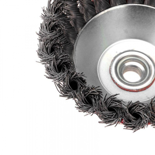 Щетка чашечная для УШМ крученая стальная проволока 125мм М14 Kranz KR-91-1235 фото 3