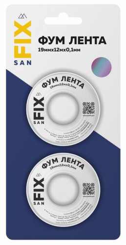 Лента ФУМ 19х0.1х12000х0.3г/куб.см 55/25мм (блистер 2шт) SANFIX RTP 41217 Лента ФУМ 19х0.1х12000х0.3г/куб.см 55/25мм (блистер 2шт) SANFIX RTP 41217