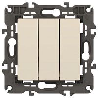 Выключатель 3-кл. СП Elegance 14-1107-02 10А IP20 250В 10AX механизм сл. кость Эра Б0034250