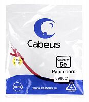 Патч-корд U/UTP кат.5E PC-UTP-RJ45-Cat.5e-0.15m-RD 2xRJ45/8p8c неэкранир. PVC 0.15м красн. Cabeus 8986c