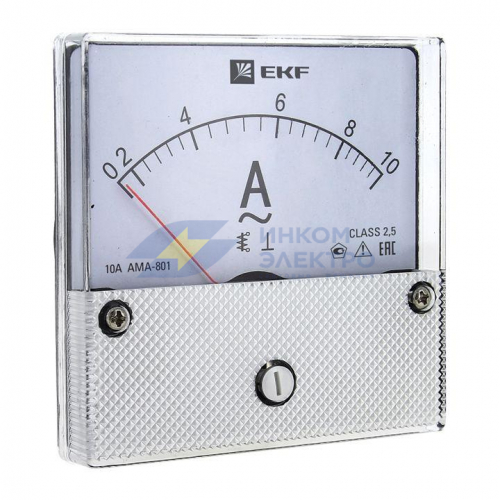 Амперметр аналоговый AM-A801 на панель 80х80 (круглый вырез) 400А трансформаторное подкл. EKF am-a801-400/ama-801-400