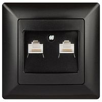 Розетка компьютерная 2-м СП Solo 4-304-05 RJ45 антрацит Intro Б0043393