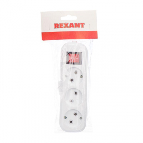Колодка удлинителя 3-м без заземл. с кнопкой Rexant 11-8705 фото 5 Колодка удлинителя 3-м без заземл. с кнопкой Rexant 11-8705 фото 5