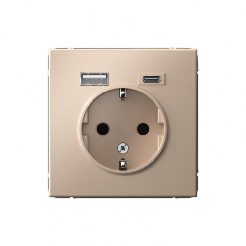 Розетка ArtGallery 16А с 2-мя заряд. устройствами USB A+C 5В/2.4А/3А 2х5В/1.5А механизм песочн. SE GAL001232