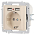 Розетка 1-м СП Accent 6-410-02 16А IP20 250В P+E Schuko + 2хUSB защ. шторки сл. кость Intro Б0063692