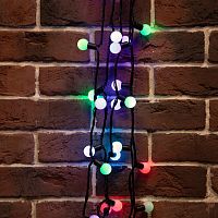 Гирлянда светодиодная "Мультишарики" 10м d23мм 80LED RGB 4Вт IP65 230В быстрая смена цвета провод ПВХ черн. (нужен блок 303-5000) Neon-Night 303-519