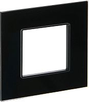Рамка 1-м SKANDY SK-F21Bl стекло черн. IEK SK-M12-G-K02