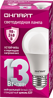 Лампа светодиодная 90 401 OLL-A60-13-230-4K-E27 13Вт грушевидная 4000К E27 90-240В PRO ОНЛАЙТ 90401