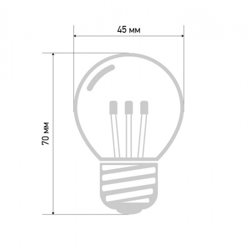Лампа светодиодная 1Вт шар d45 6LED прозрачная тепл. бел. E27 эффект лампы накаливания Neon-Night 405-126 фото 4 Лампа светодиодная 1Вт шар d45 6LED прозрачная тепл. бел. E27 эффект лампы накаливания Neon-Night 405-126 фото 4