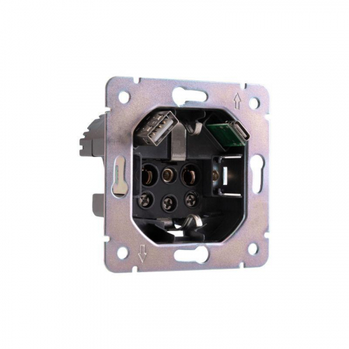Розетка 1-м СП STRONG MIELE 16А с заземл. защ. шторки с USB A+C быстрой зарядки 5В/3А антрацит Kranz KR-78-0704-5 фото 6