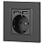 Розетка 1-м СП Accent 6-410-07 16А IP20 250В P+E Schuko + 2хUSB защ. шторки графит Intro Б0063702