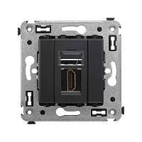 Розетка HDMI 1-м СП Avanti "Черный матовый" тип А-А DKC 4412253