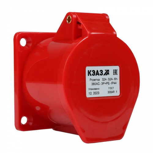 Розетка фланцевая 324 32А 380AC 3P+PE 6ч IP44 КЭАЗ 222760 фото 3 Розетка фланцевая 324 32А 380AC 3P+PE 6ч IP44 КЭАЗ 222760 фото 3