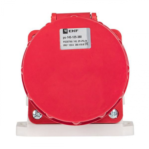 Розетка стационарная наружная 145 3P+PE+N 125А 380В IP67 EKF ps-145-125-380 фото 3