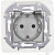 Розетка 1-м СП Inspiria 16А IP44 250В 2P+E защ. шторки с крышкой немецк. стандарт механизм алюм. IEK 673742