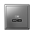 Розетка USB ArtGallery тип C 65Вт QC PD высокоскор. ЗУ механизм сталь SE GAL000927