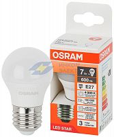 Лампа светодиодная LED Star 7Вт (замена 60Вт) шарообразная 4000К E27 600лм OSRAM 4058075696440