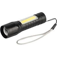 Фонарь светодиодный UA-101 аккумуляторный 3Вт LED+3Вт COB оптический Zoom 3 режима Трофи Б0069798