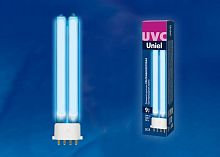 Лампа люминесцентная ультрафиолетовая бактерицидная ESL-PL-9/UVCB/2G7/CL спектр UVC 254нм картон Uniel UL-00004683
