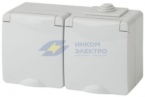 Розетка 2-м ОП Эра Эксперт 11-2604-03 16А IP65 горизонт. 250В 2х2P+E защ. шторки сер. Эра Б0035992 Розетка 2-м ОП Эра Эксперт 11-2604-03 16А IP65 горизонт. 250В 2х2P+E защ. шторки сер. Эра Б0035992