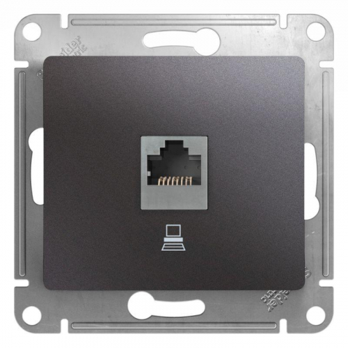 Розетка компьютерная 1-м Glossa RJ45 кат.5E механизм графит SE GSL001381K Розетка компьютерная 1-м Glossa RJ45 кат.5E механизм графит SE GSL001381K