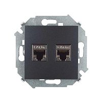 Розетка компьютерная 2-м RJ45 кат.6A AMP FTP графит Simon 1591564-038