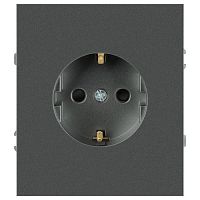 Розетка 1-м СП Arktik 16А IP20 250В с заземл. со шторками графит Эра Б0070429