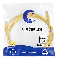 Патч-корд U/UTP кат.5E PC-UTP-RJ45-Cat.5e-2m-YL-LSZH 2xRJ45/8p8c неэкранир. LSZH 2м желт. Cabeus 9499c
