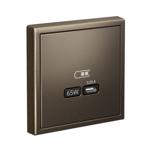 Розетка USB ArtGallery тип C 65Вт QC PD высокоскор. ЗУ механизм мокко SE GAL000627 фото 4