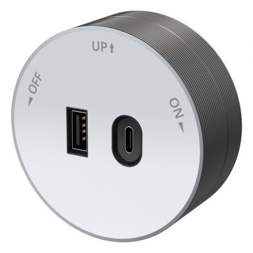 Розетка MultiTrack с 2-мя заряд. устройствами USB тип А+С 18Вт 5В/3А бел. SE MTK13003W фото 2