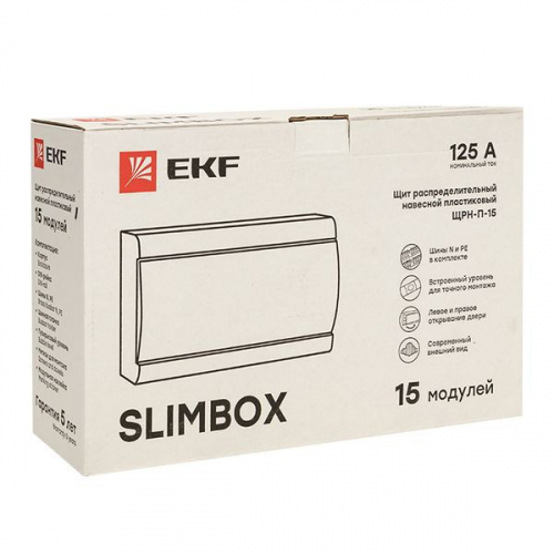 Щит ЩРН-П-15 "SlimBox" IP41 бел. дверца PROxima EKF sb-n-15w фото 4