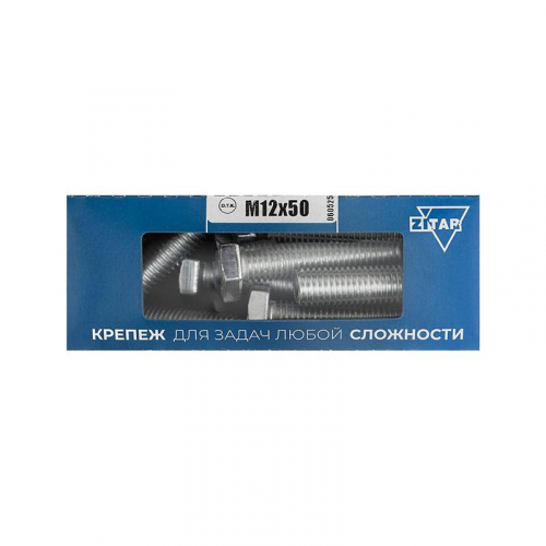 Болт с шестигранной головкой М12х50 DIN 933 оцинк. (уп.12шт) Tech-Krep/Zitar 126528