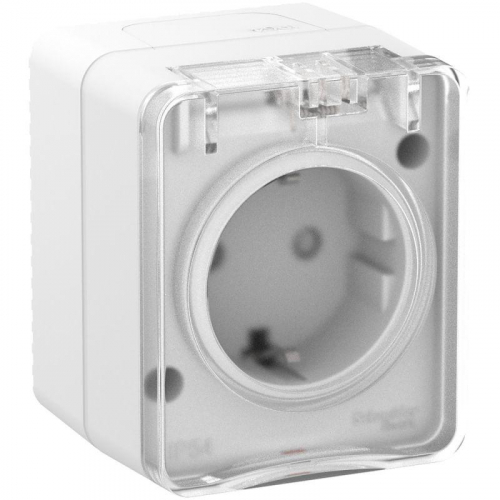 Розетка 1-м ОП AtlasDesign PROFI 16А IP54 250В заземл. защ. шторки бел. SE ATN540145 фото 4