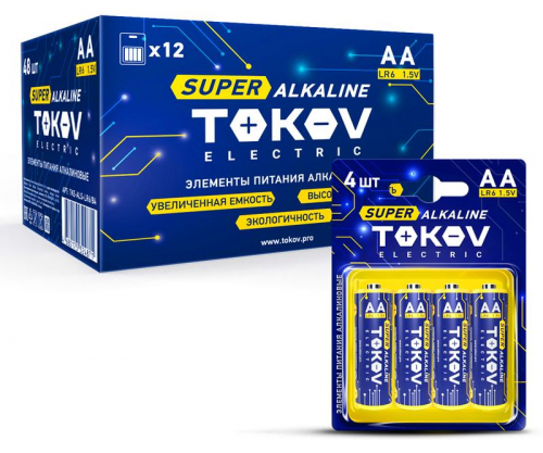 Элемент питания алкалиновый AA/LR6 (блист.4шт) TOKOV ELECTRIC TKE-ALS-LR6/B4 Элемент питания алкалиновый AA/LR6 (блист.4шт) TOKOV ELECTRIC TKE-ALS-LR6/B4