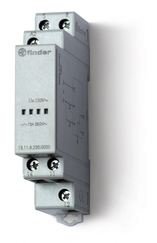 Реле модульное электронное вызывное со сбросом 1CO 12А 230В AC 17.5мм IP20 FINDER 131182300000 Реле модульное электронное вызывное со сбросом 1CO 12А 230В AC 17.5мм IP20 FINDER 131182300000